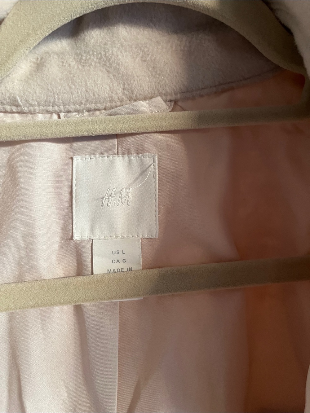 H&M Light Pink Trench Coat